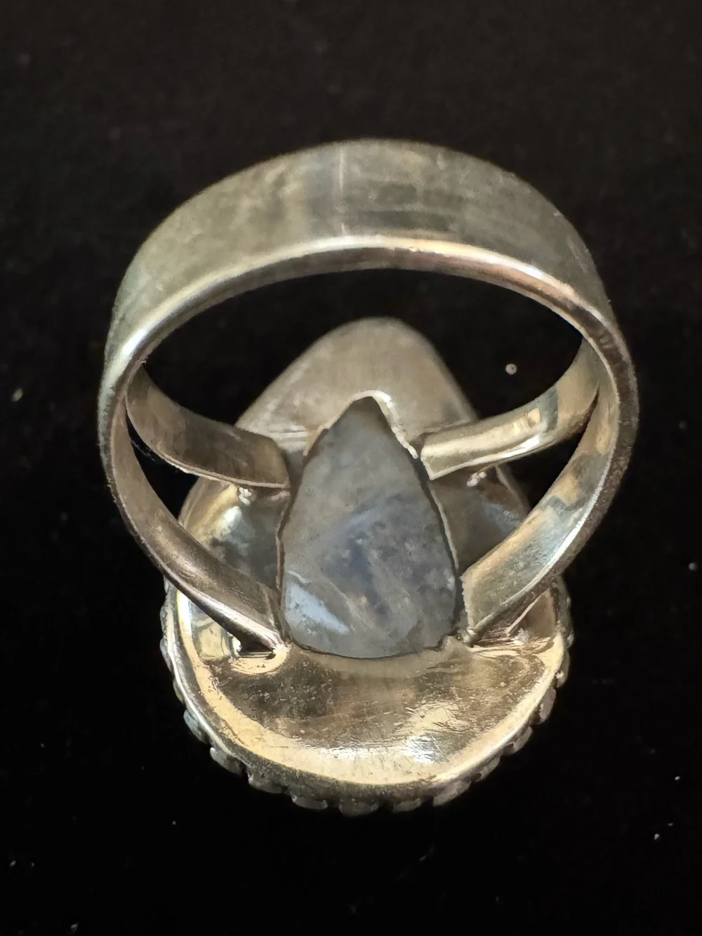 Sterling Silver Teardrop Moonstone Ring -‎ White